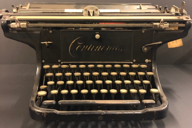 Old metal typewriter