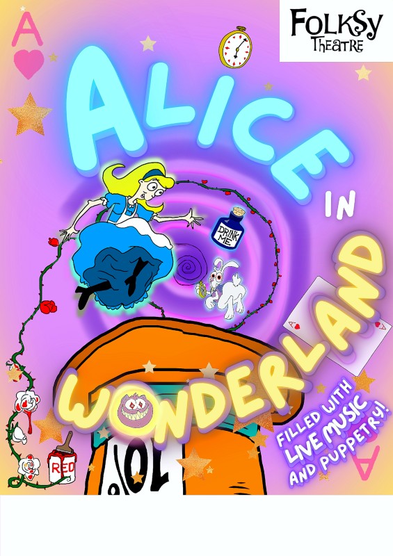 A poster for the Alice in Wonderland event