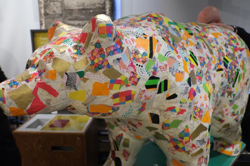 Image of patchwork dinosaur that is part of the Arty Tots activities