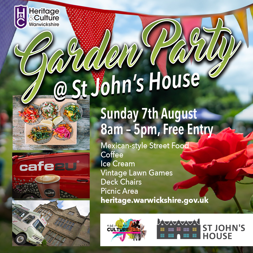 POster with information on garden party.