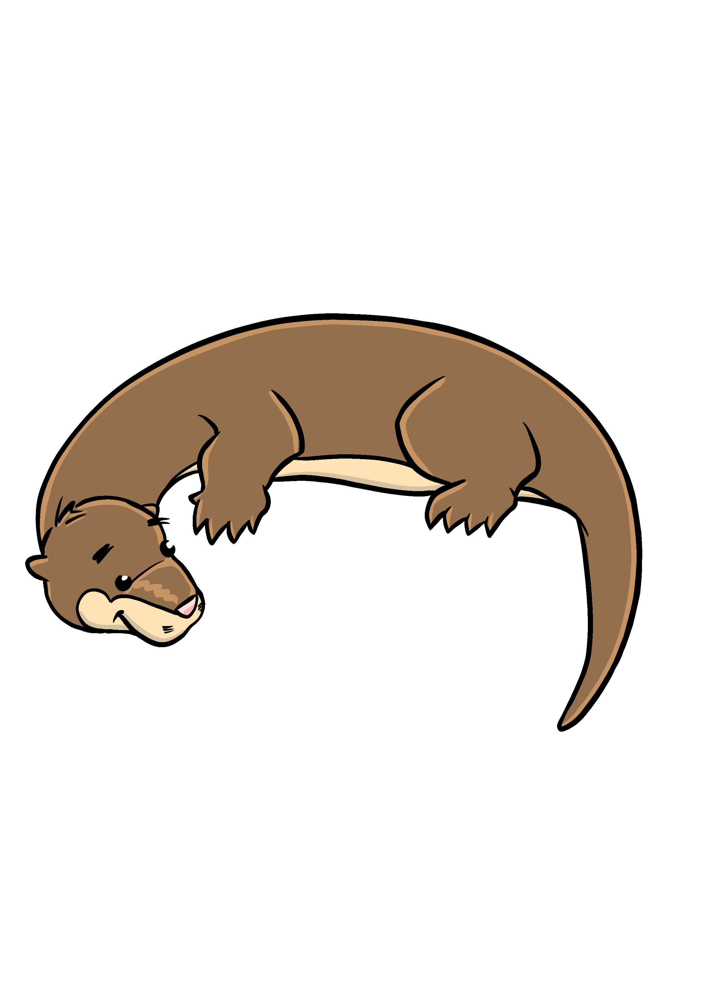 Graphic of an otter lying down and curled around