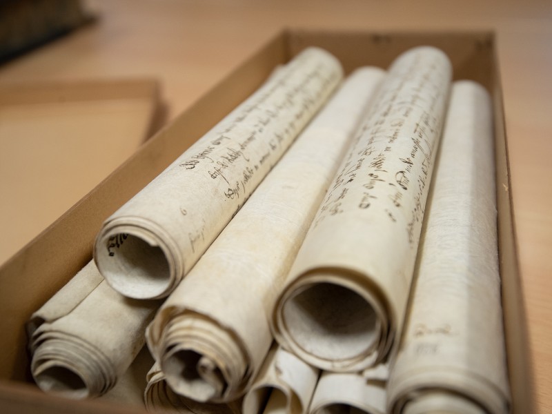 A pile of parish records