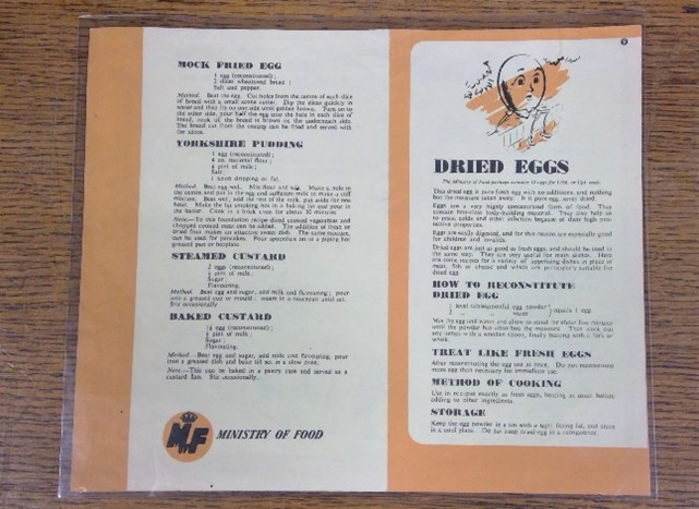 Dried Egg Recipes Leaflet