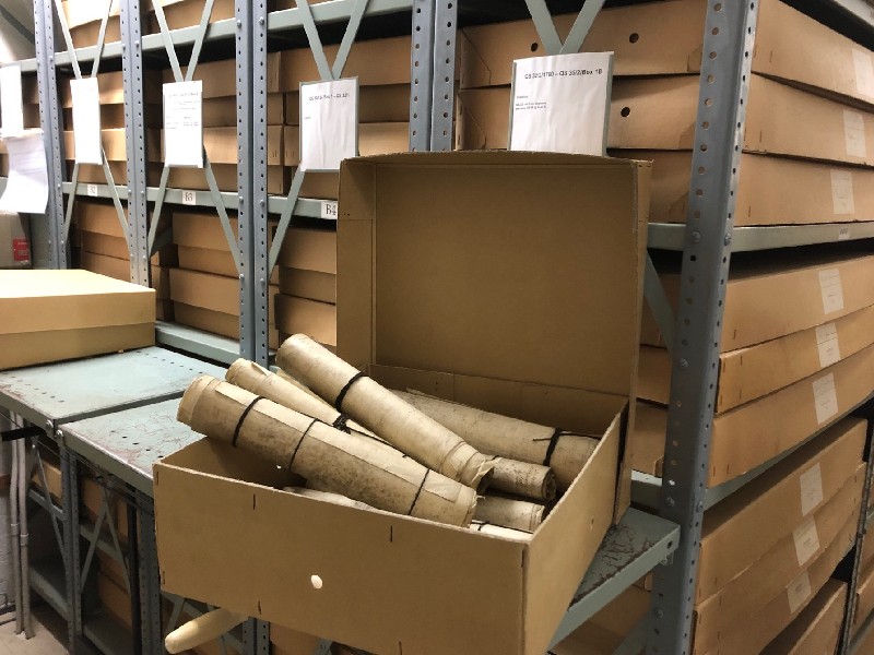 A box of archived material