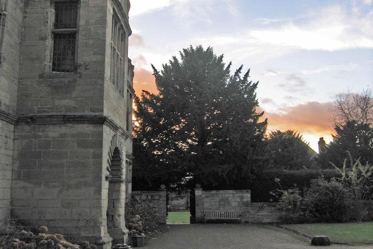 Image of the outside of St Johns House at dusk