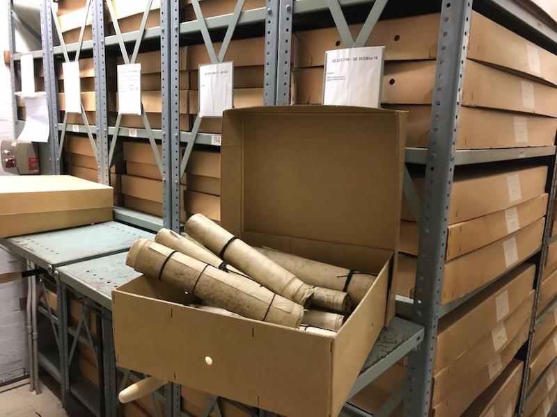 An image of boxes of records